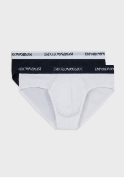 Slip Emporio Armani - Bipack Bianco Blu - CC717 111321