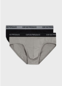 Slip Emporio Armani - Bipack Nero Grigio - CC717 111321