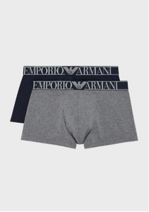 BIPACK BOXER EMPORIO ARMANI - BANDA LOGO -  111769 - GRIGIO/BLU